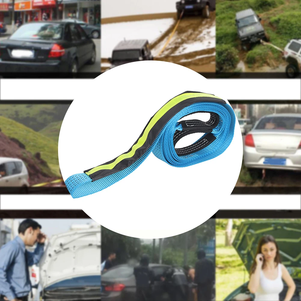 5 м 8 тонн синий буксировочный ремень прочный аварийный автомобиль веревка для