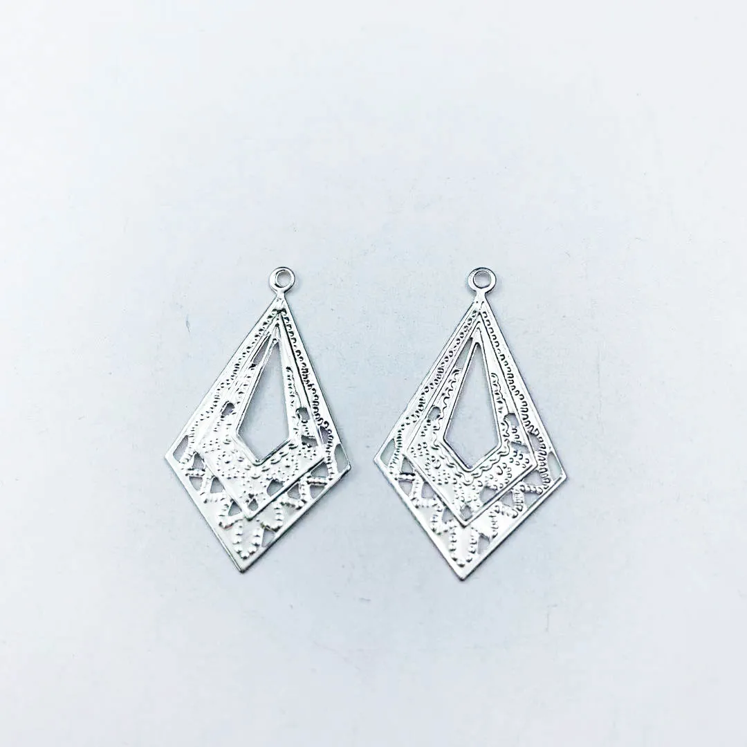 20 шт. 20x32 мм Металлические цветочные филигранные обертки ремесла подарок