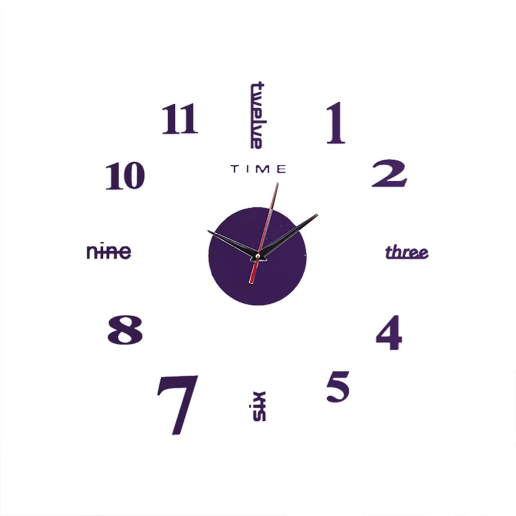 Современные Настенные 3d часы сделай сам акриловые зеркальные наклейки с