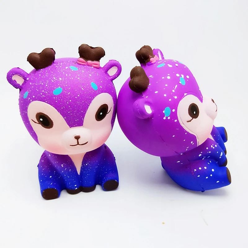 Мягкие игрушки для детей кавайные забавные антистрессовые с оленем из сквоша