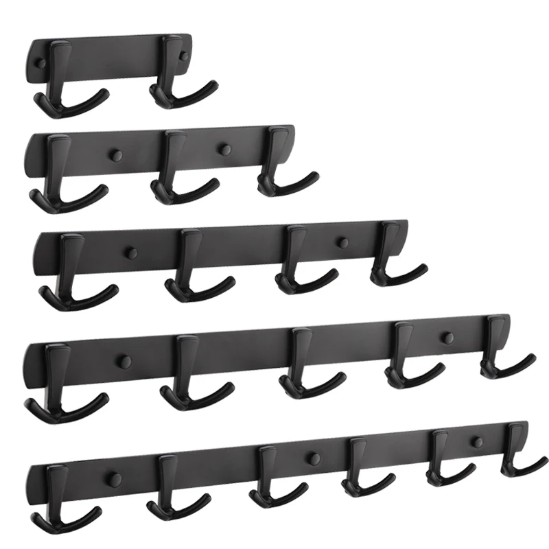 Крючок для полотенец настенное крепление латунь черная отделка ванной комнаты