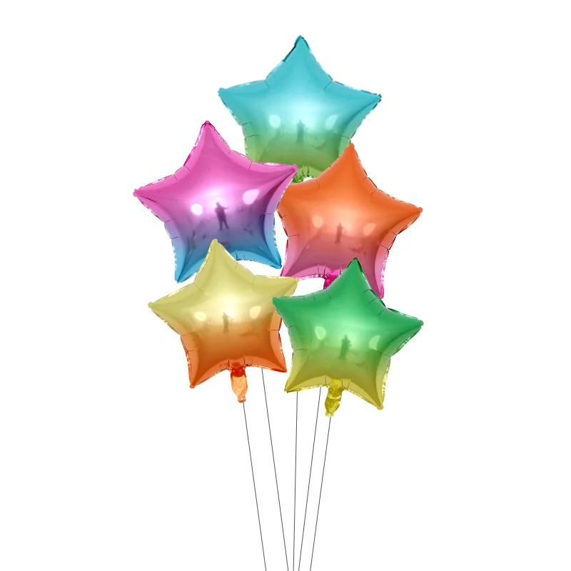 5 шт. 18 дюймов градиентной радужной расцветки с алюминиевой пленкой праздничные