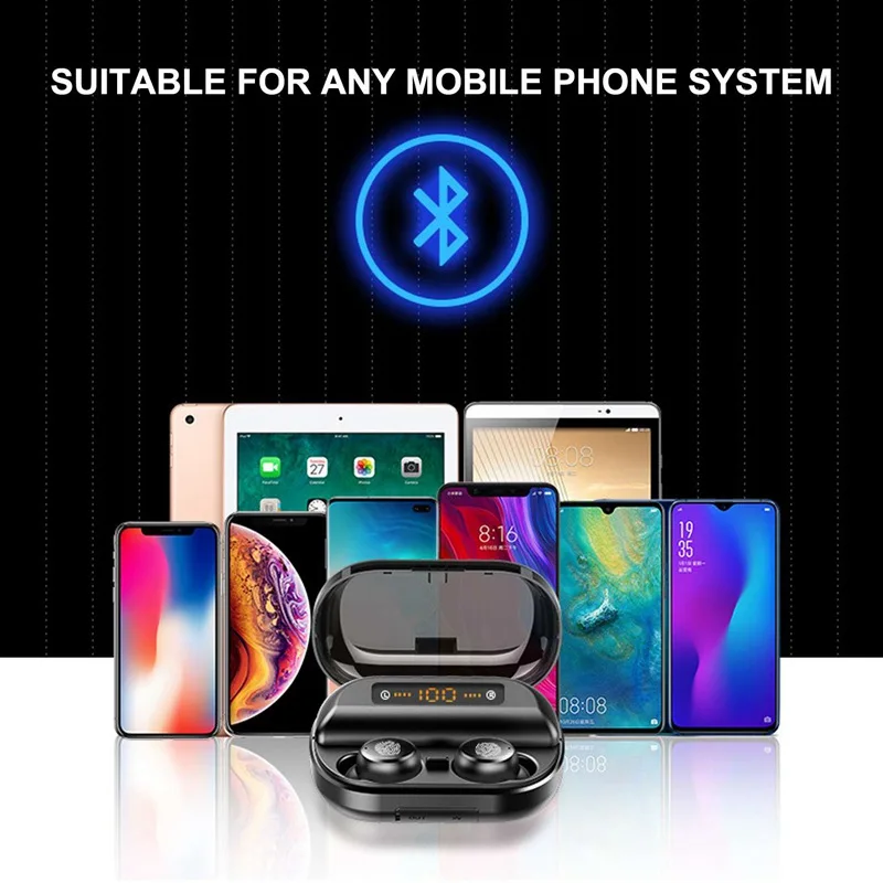 V11 TWS Bluetooth 5 0 наушники с микрофоном 4000 мАч charing чехол HD стерео светодиодный дисплей
