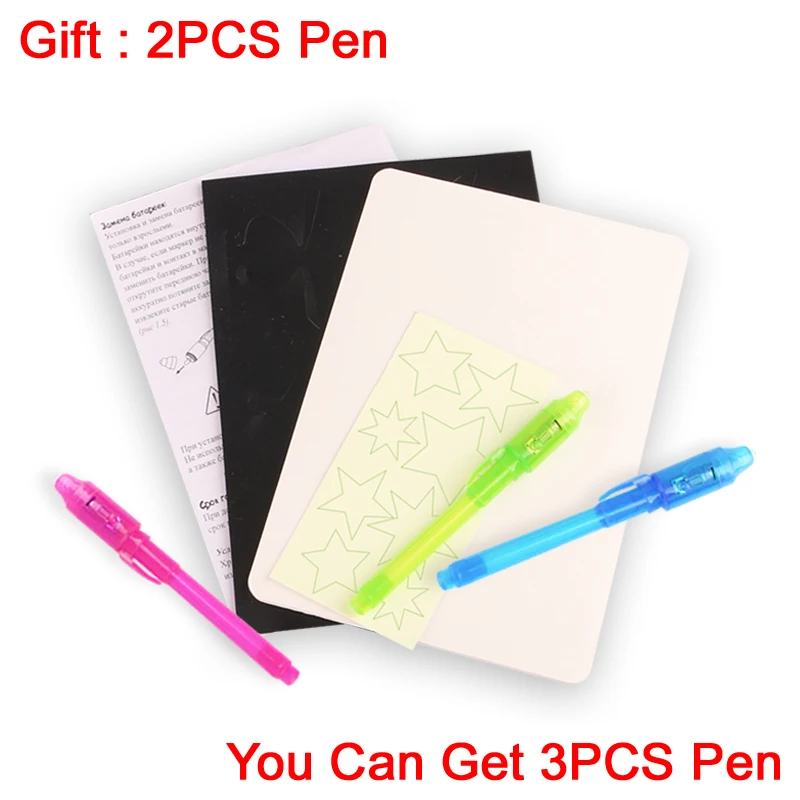 Luminous LED Draw With Light In Dark Children Toys Tablet Magic Drawing Board Set Fluorescent Pen Educational Noctilucent Kids | Игрушки и