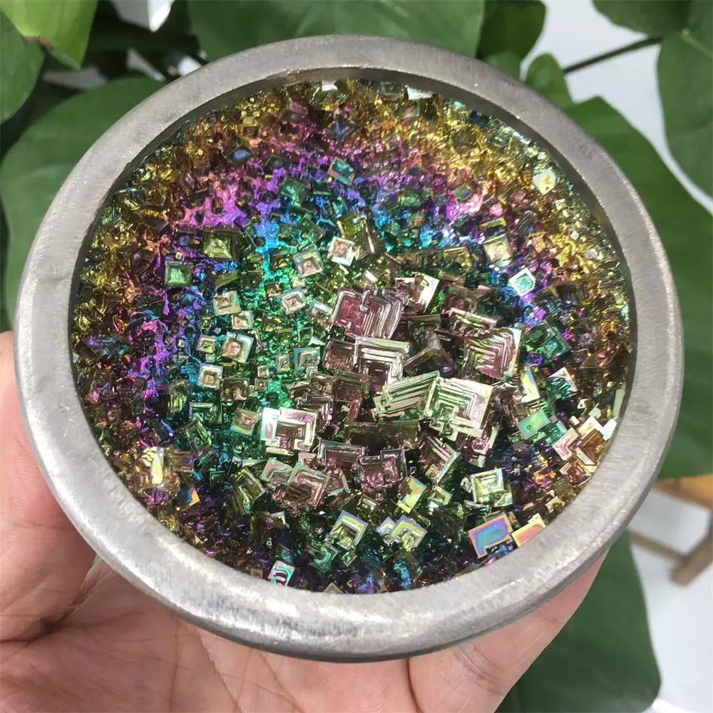 Bismuth Crystal Bismuth Metal Crystal Rainbow Bright Metal Bowl Mineral Specimen Original Natural Art Artwork Decorative Items