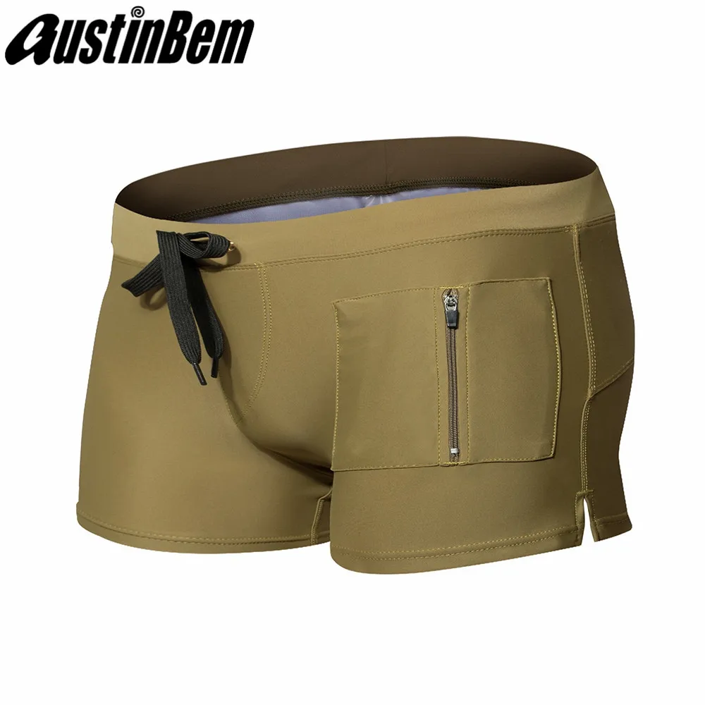 Купальные костюмы AUSTINBEM для пляжа, мужские купальные шорты для мальчиков, шорты с карманами на молнии, De Bain Homme, плавки для купания - Цвет: 04