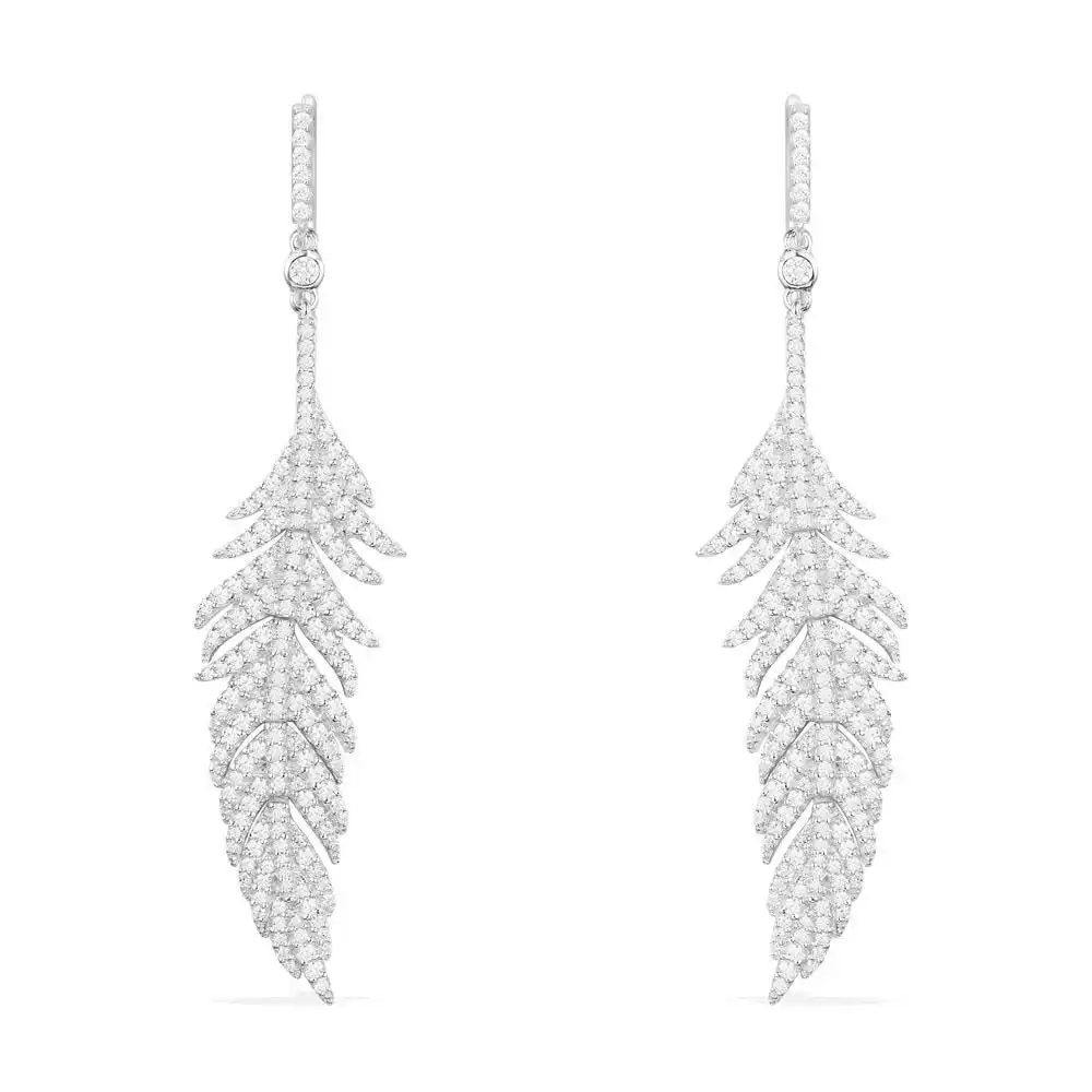 Женские серьги подвески Pandoo из стерлингового серебра с перьями оригинал