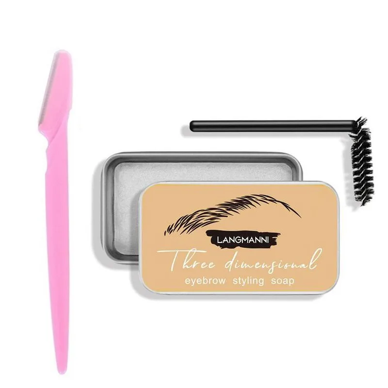 

Eyebrow gel Brows Wax With Trimmer Waterproof Long-Lasting 3D Feathery Wild Brow Styling Soap For Eyebrows Women's Cosmetics