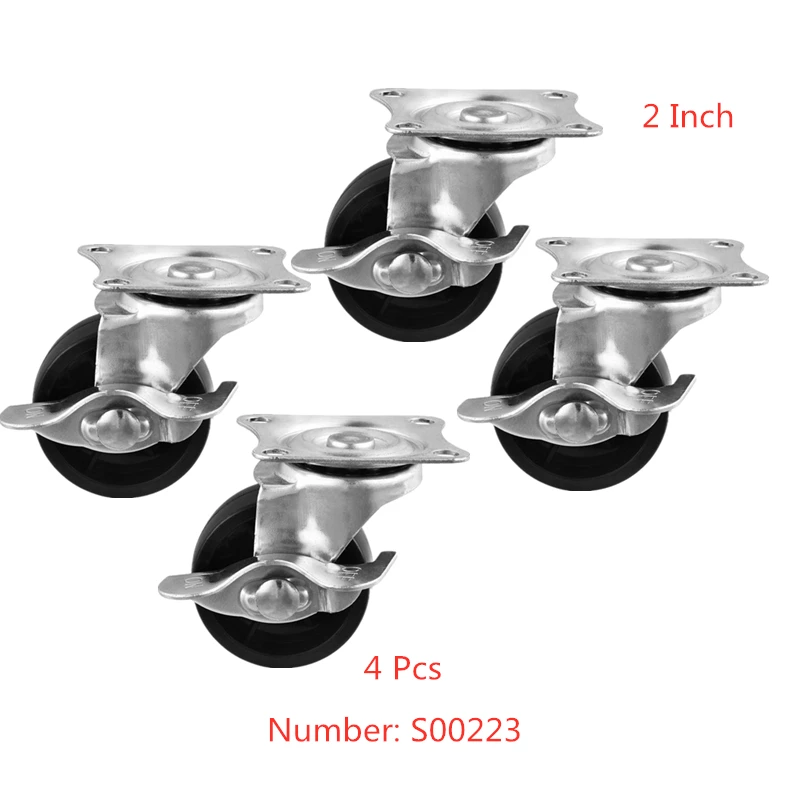 4 шт./лот ролики 2-дюймовые черного цвета рр Универсальный ленточный тормоз