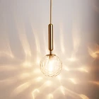 Современный подвесной светильник в скандинавском стиле, светодиодный светильник в виде молочного белого стеклянного шара, промышленная лампа для спальни, прикроватного столика, домашний декор, комнатное освещение