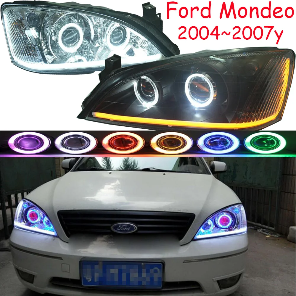 1 комплект, 2004~ 2007y автомобильный bupmer головной светильник forMondeo, головной светильник Fusion, автомобильные аксессуары, СВЕТОДИОДНЫЙ DRL HID xenon fog forMondeo, фары