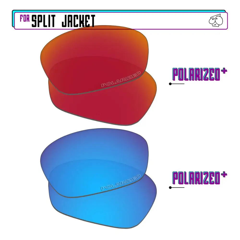 EZReplace Polarized Replacement Lenses for - Oakley Split Jacket Sunglasses - BlueP Plus-RedP Plus