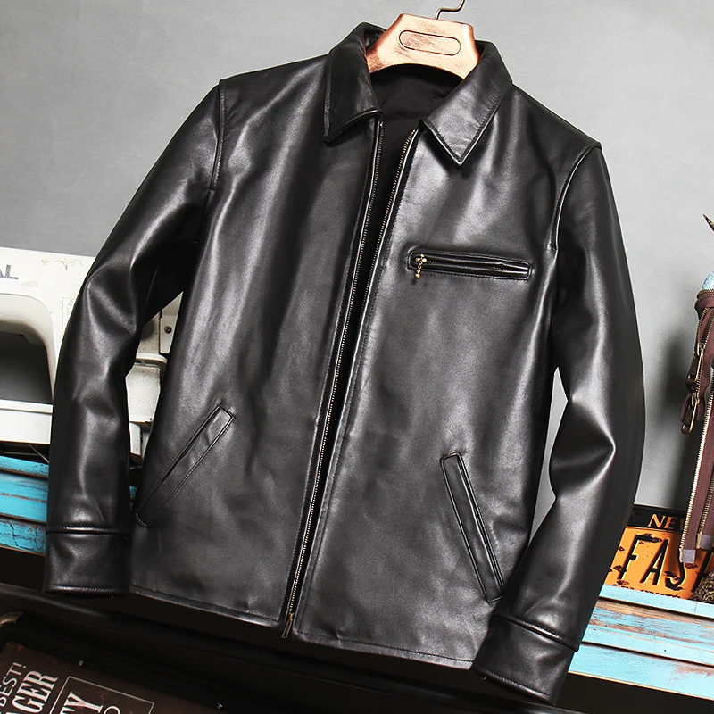 

Free New shipping. Tea core horsehide coat,mens Classic casual genuine leather Jacket,High quality leather clothing.