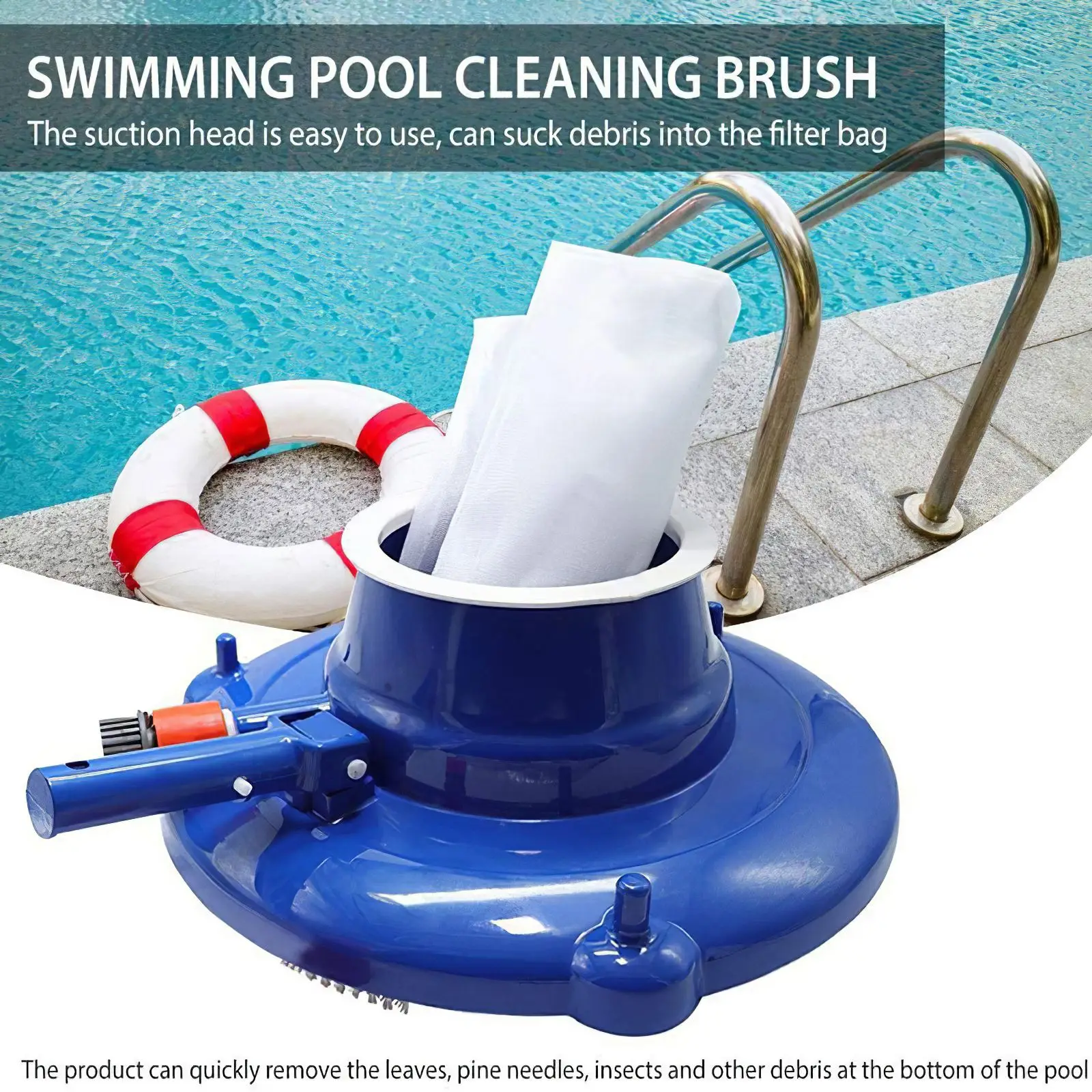 

Swimming Pool Suction Vacuum Head Brush Cleaner Floating Objects Cleaning Tools Suction Head Cleaning Net Kit