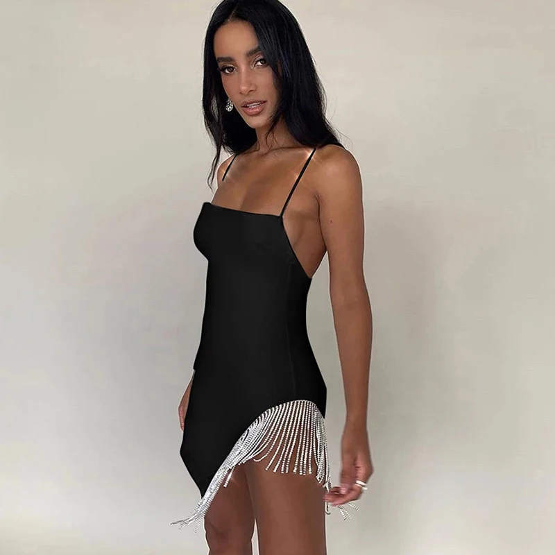 

y2k Sexy solid color strapless sleeveless stitching tight mini dress summer elegant premium club party dress for new year 2022