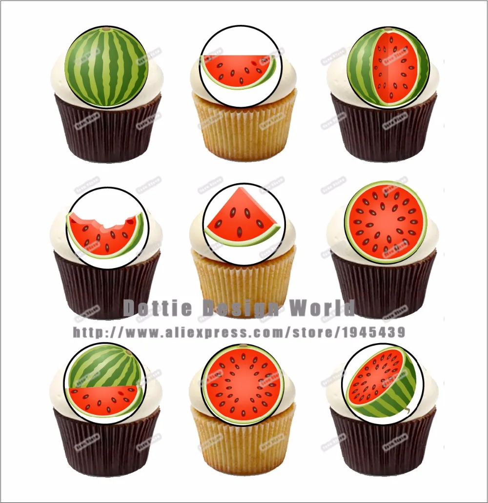 24 съедобные топперы для торта вафли рисовая бумага красный зеленый Топпер кексов