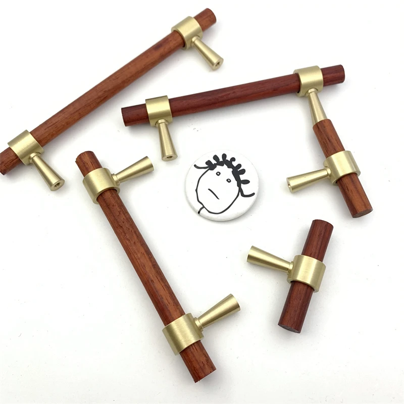 LCH в скандинавском стиле, комбинантный латунный и грушевидный деревянный крючок, держатель для полотенец, ручка для двери шкафа, регулируемая цветная ручка