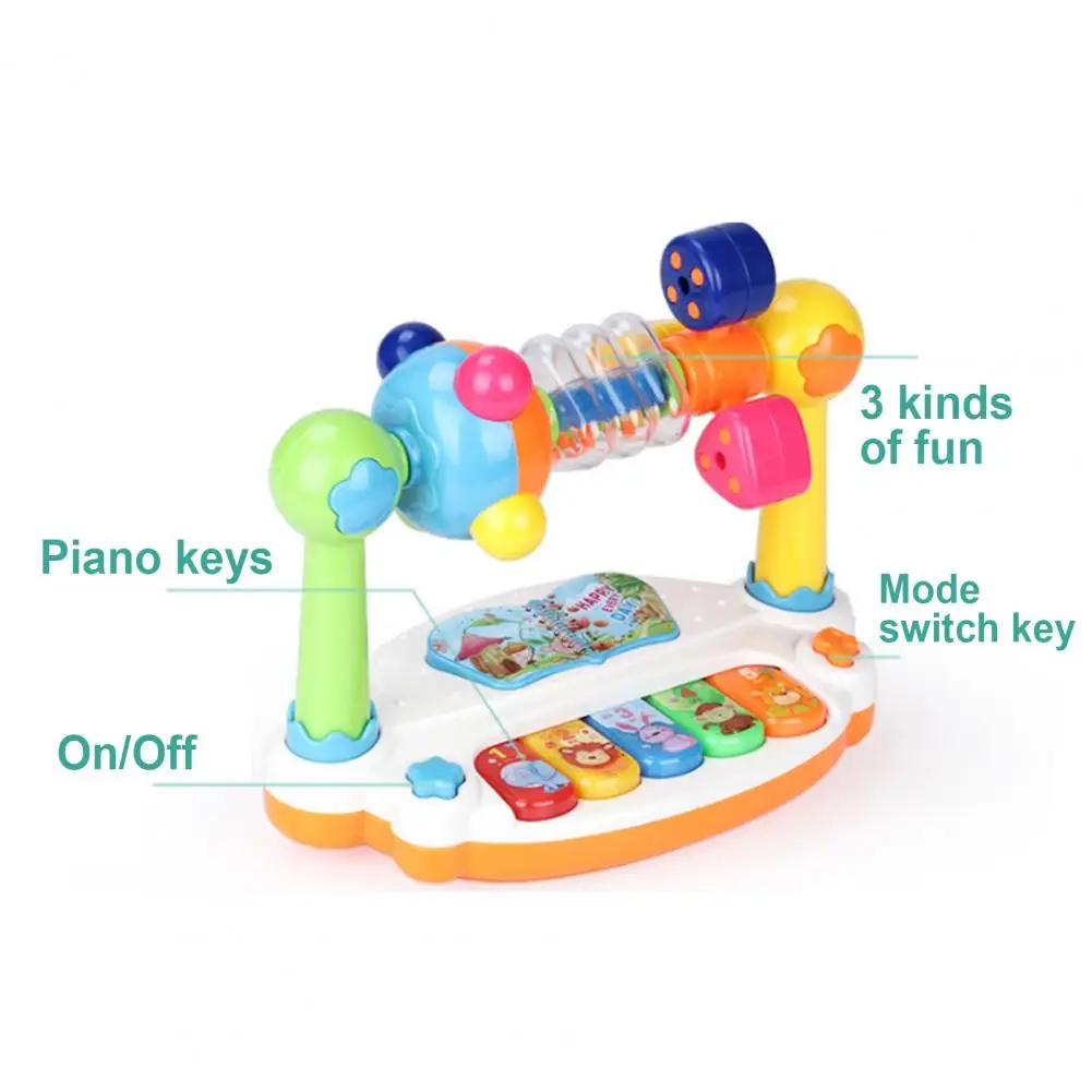 children newborn baby rotating music piano with light sound early educational puzzletoy kids gift free global shipping
