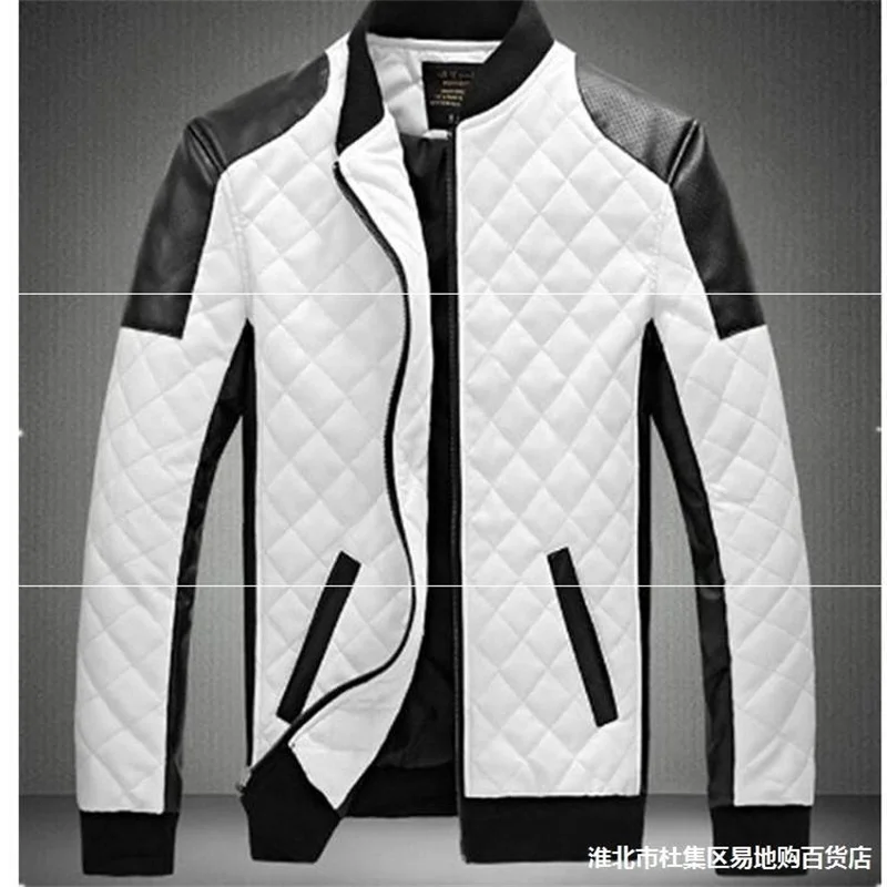 

black and white matching large motorcycle leather coat