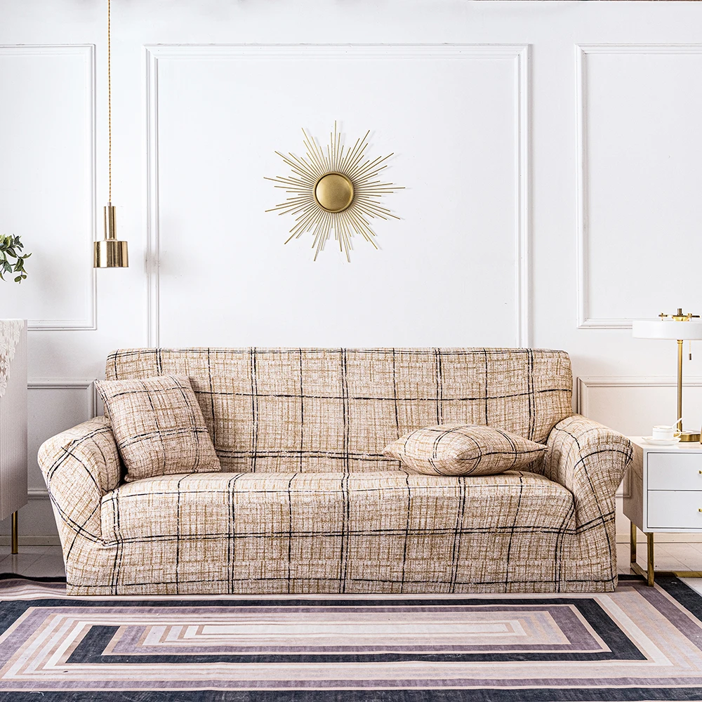 Растягивающийся чехол для дивана в клетку эластичные Чехлы гостиную стула