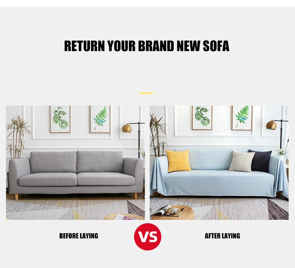 Утолщенное покрывало для дивана однотонное нескользящее мебели в гостиной