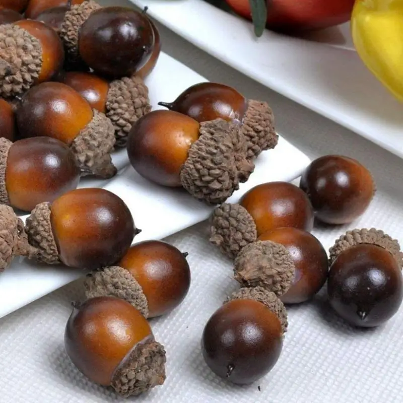 Промо-акция! 20 шт. искусственные желуди для осеннего дисплея Свадебная вечеринка