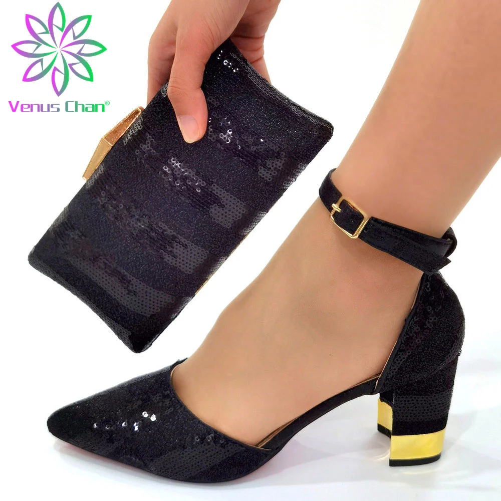 New Arrival Mature Italian Matching Sandals and Purse Set for Wedding Woman African Shoes and BagS Set Decorated with Rhineston