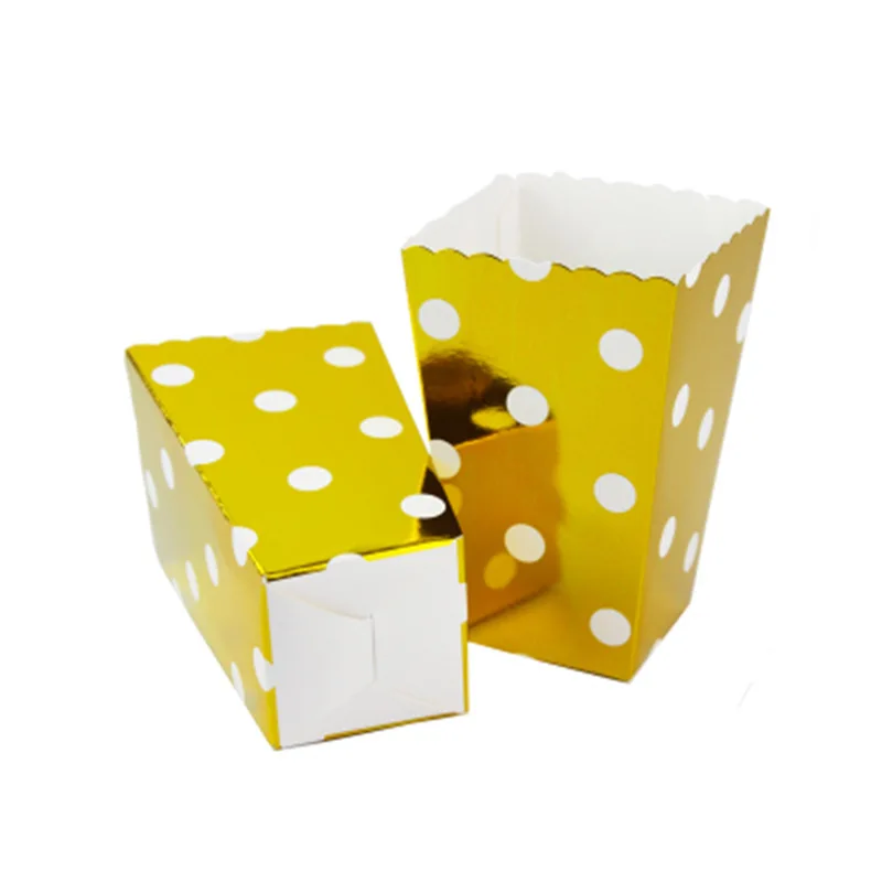 12 шт Бронзированная коробка для попкорна жесткая картонная детей на день