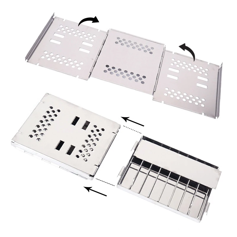 Новый Уличный складной мини-гриль из нержавеющей стали для кемпинга барбекю