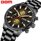 Часы DOM мужские спортивные из нержавеющей стали, брендовые Роскошные наручные в стиле милитари с сапфировым стеклом, с хронографом, подарок