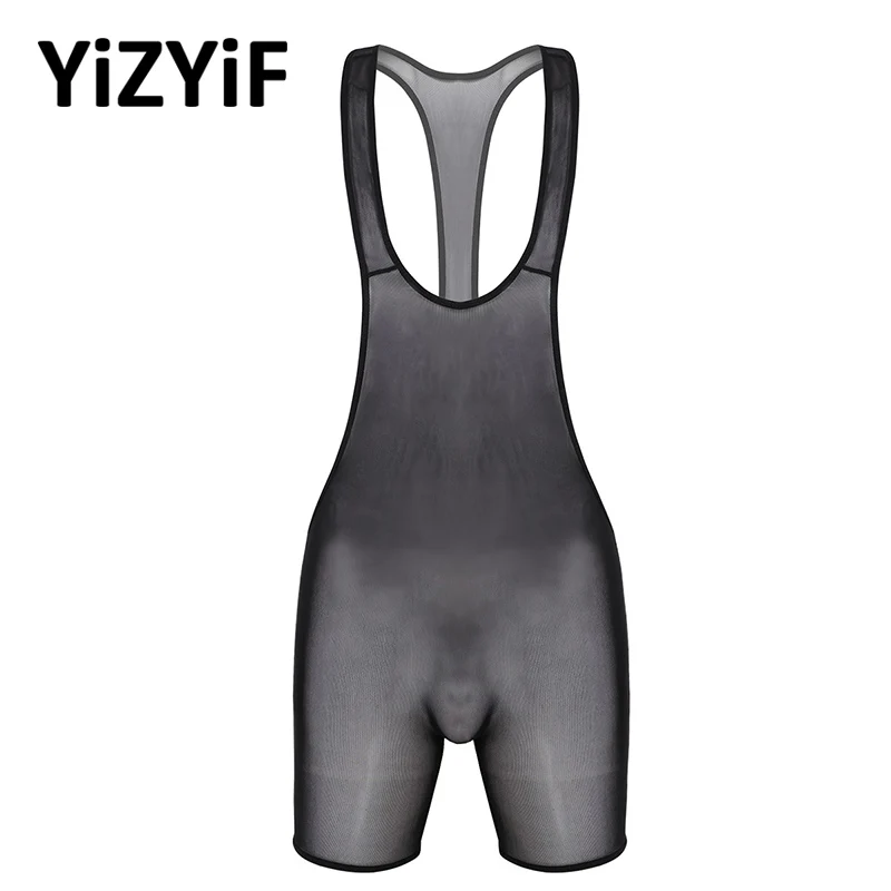 Мужской слитный купальник боди прозрачный сетчатый Глубокий U образный вырез