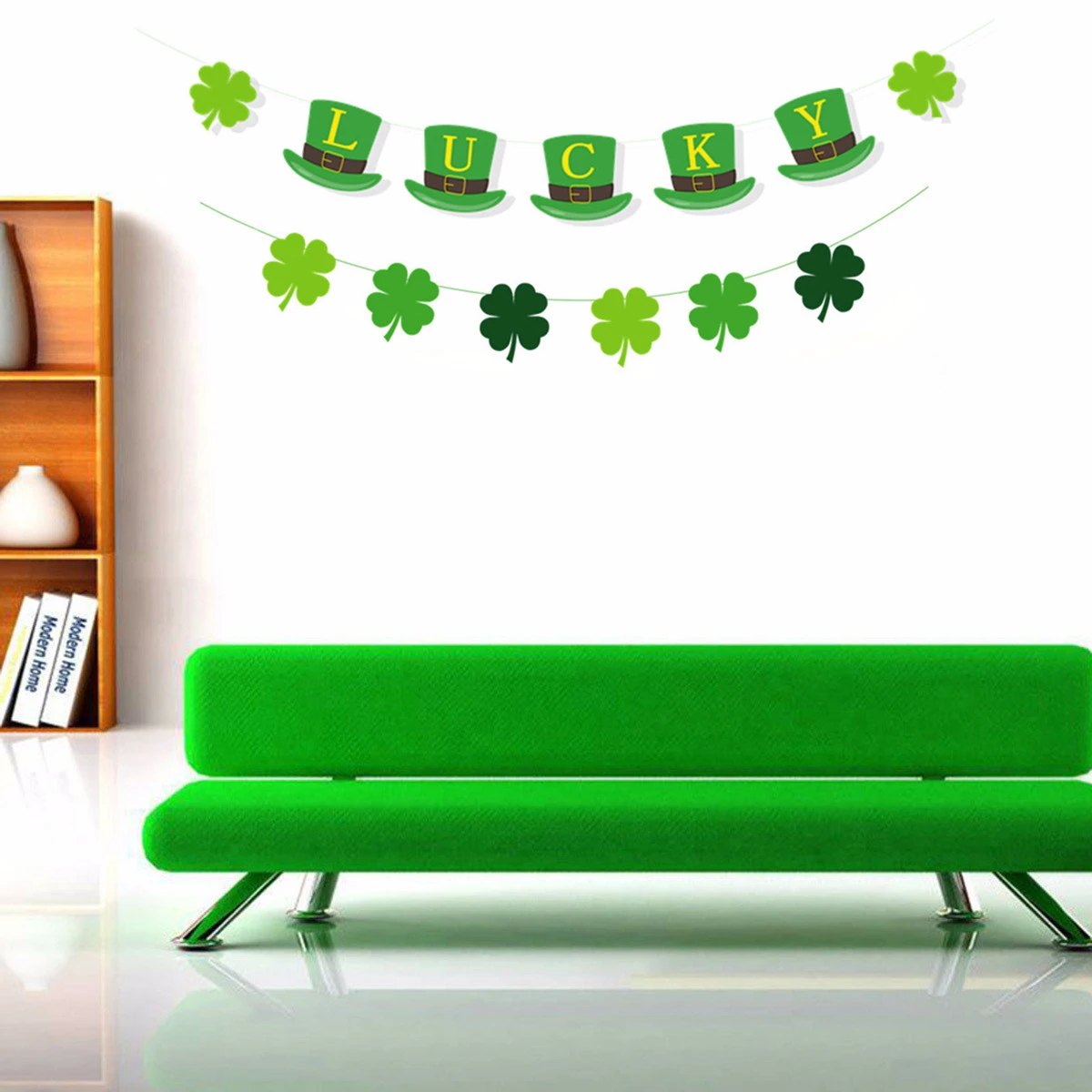 Зеленый День Святого Патрика украшение дома праздник бумага Клевер баннер
