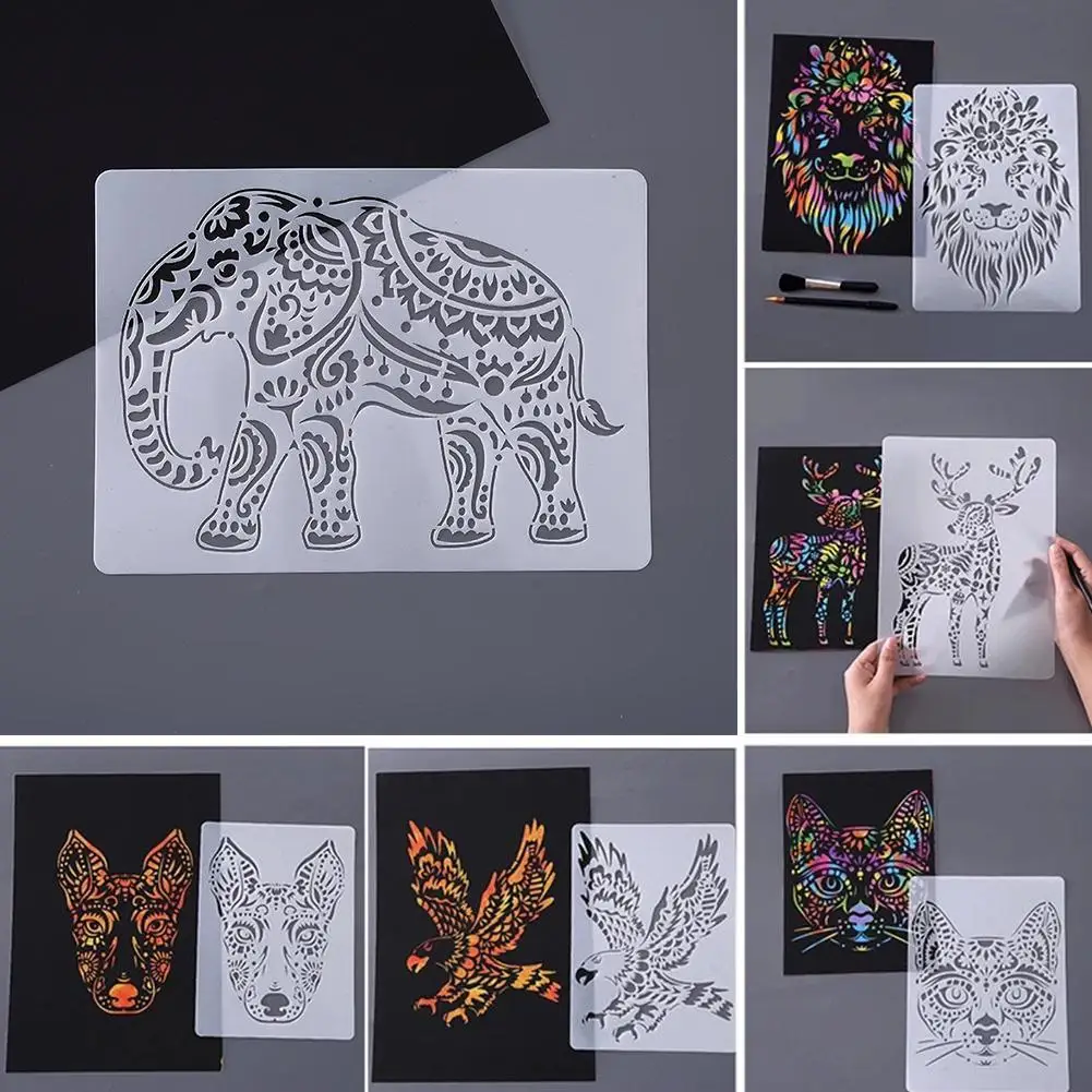 

1pc Painting Kids Toys Stenciled DIY Template Scrapbooking Coloring Ruler Child Learning Education Painting Doodle Scratch Toys