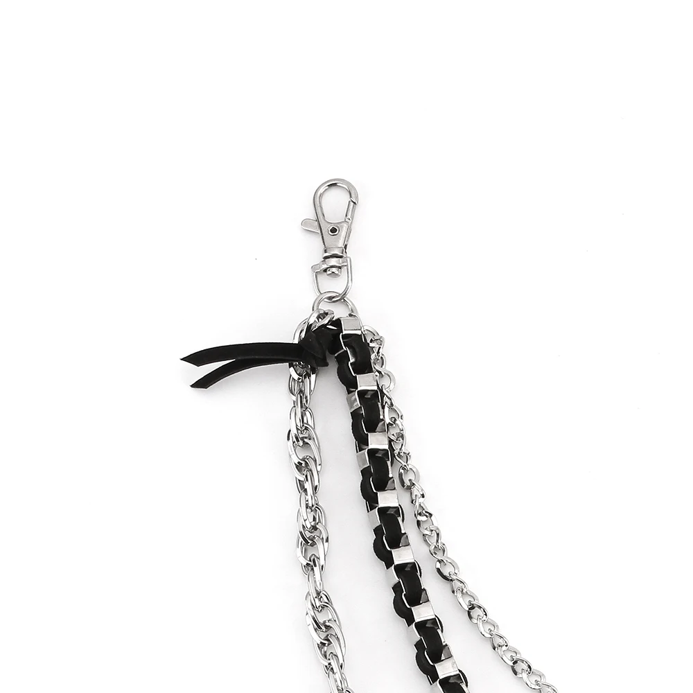 Мужской кошелек в стиле панк-рок серебристые цепочки металлический многослойный