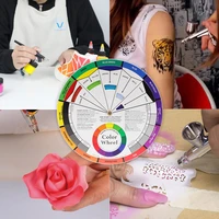 14cm professional tattoo nail pigment 12 color wheel paper card three tier design mix guide round the central circle rotates