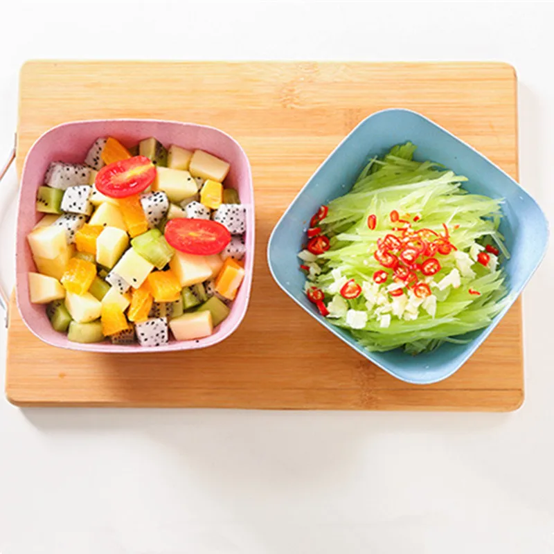 1 шт. Салатница из пшеничной соломы фруктовая тарелка плотное квадратное блюдо