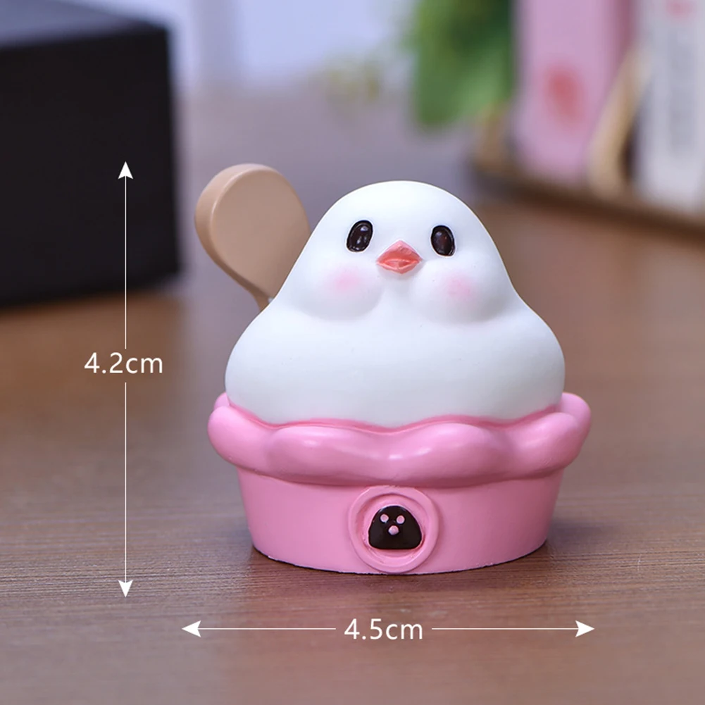 Миниатюрная статуэтка в виде птицы цыпленка мороженого конусная модель