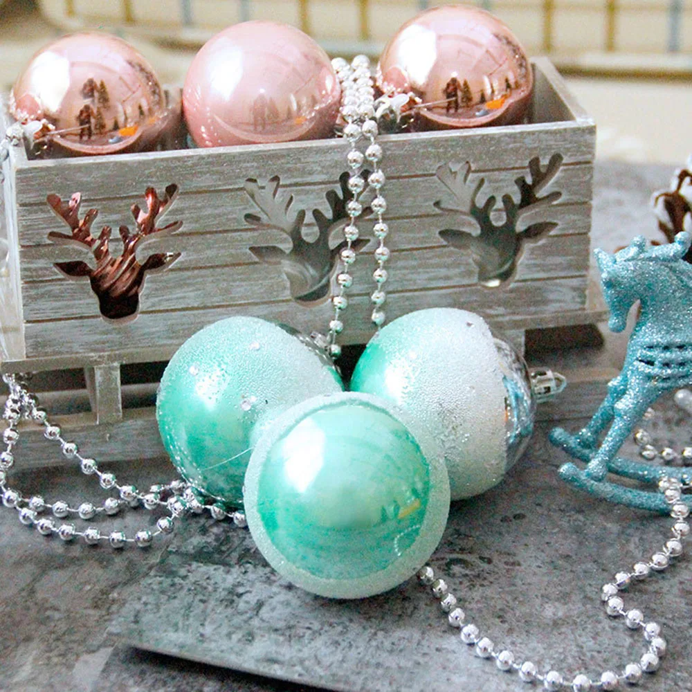 6 шт 7 см Рождественский градиентный зеленый в коробке шар кулон Рождественская