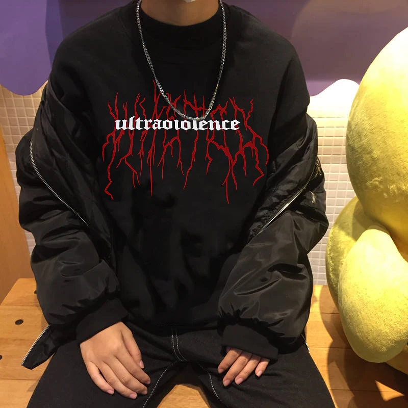 

Толстовка Женская с длинным рукавом, уличная одежда в стиле хип-хоп, Свитшот в готическом стиле с аниме, корейский стиль, Харадзюку