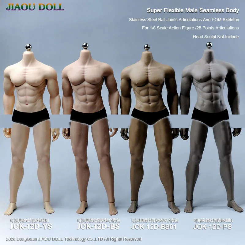 

JIAOU DOLL JOK-12D-YS/JOK-12D-BS/JOK-12D-BS01/JOK-12D-PS 1/6 Scale Strong male super flexible seamless body with metal skeleto