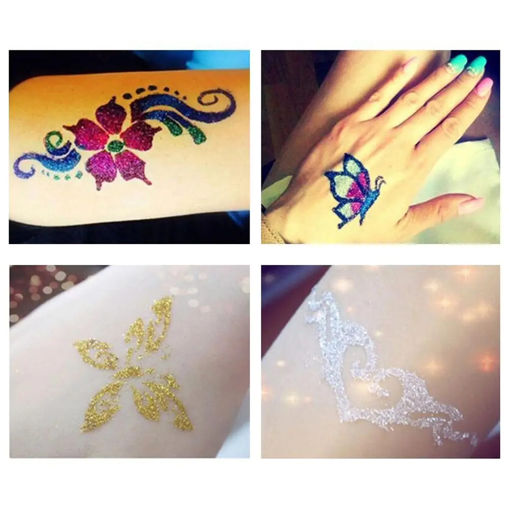 Алмазная красочная татуировка блестящий белый клей для кожи украшение тела