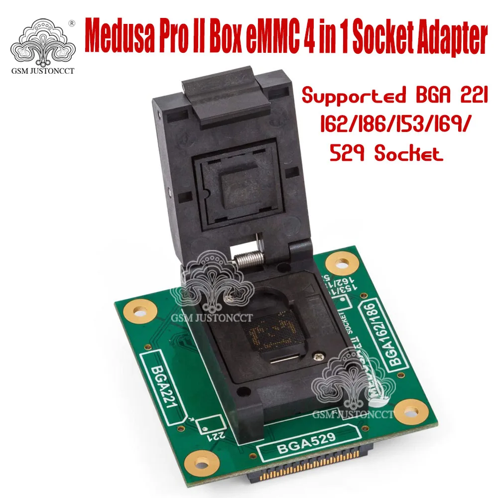 

2022 Medusa Pro II Box eMMC 4 in 1 Socket Adapter Supported BGA 221/162/186/153/169/529 Socket