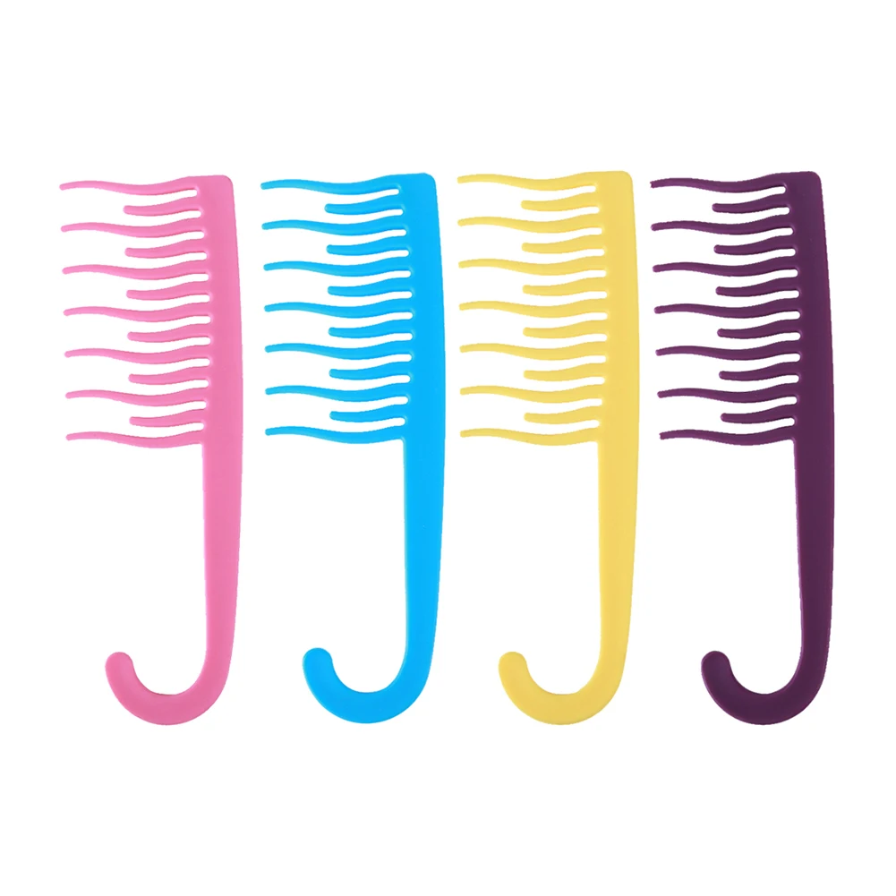 

Women Wide Tooth Wave Combs Of Hook Handle Detangling Reduce Hair Loss Comb Pro Hairdress Salon Dyeing Styling Brush Tools