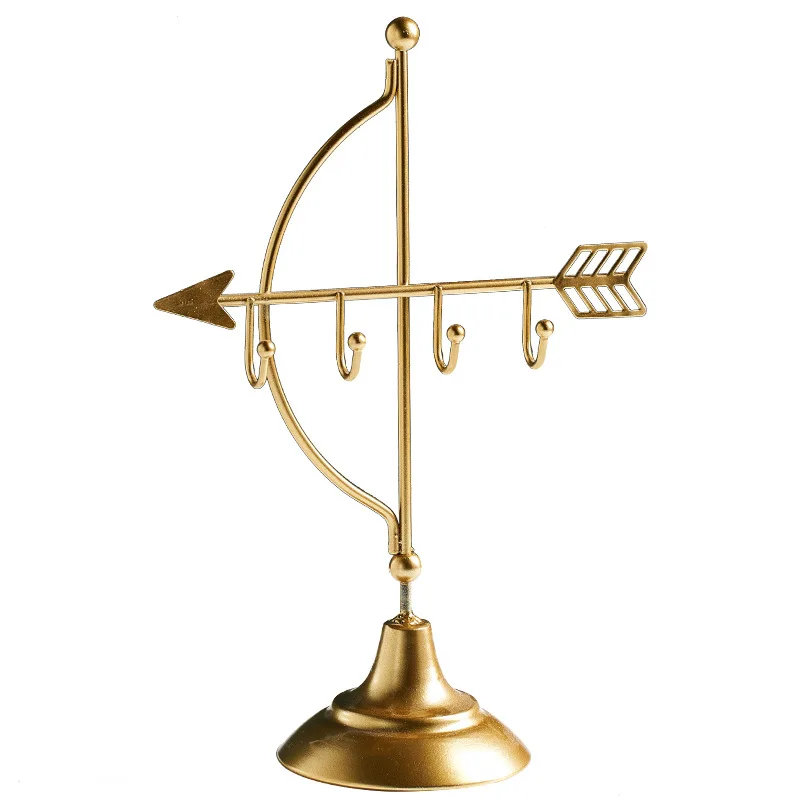 

Light luxury and exquisite wrought iron cosmetics storage tray shop counter multifunctional jewelry display stand pendant