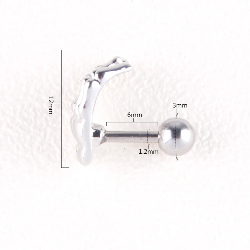 Серьги-гвоздики из нержавеющей стали черного/золотого/серебряного цвета для