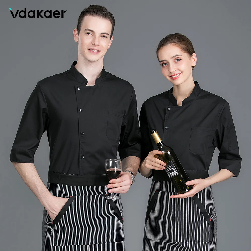 Унисекс униформа шеф-повара для ресторана кухни рубашка с коротким рукавом