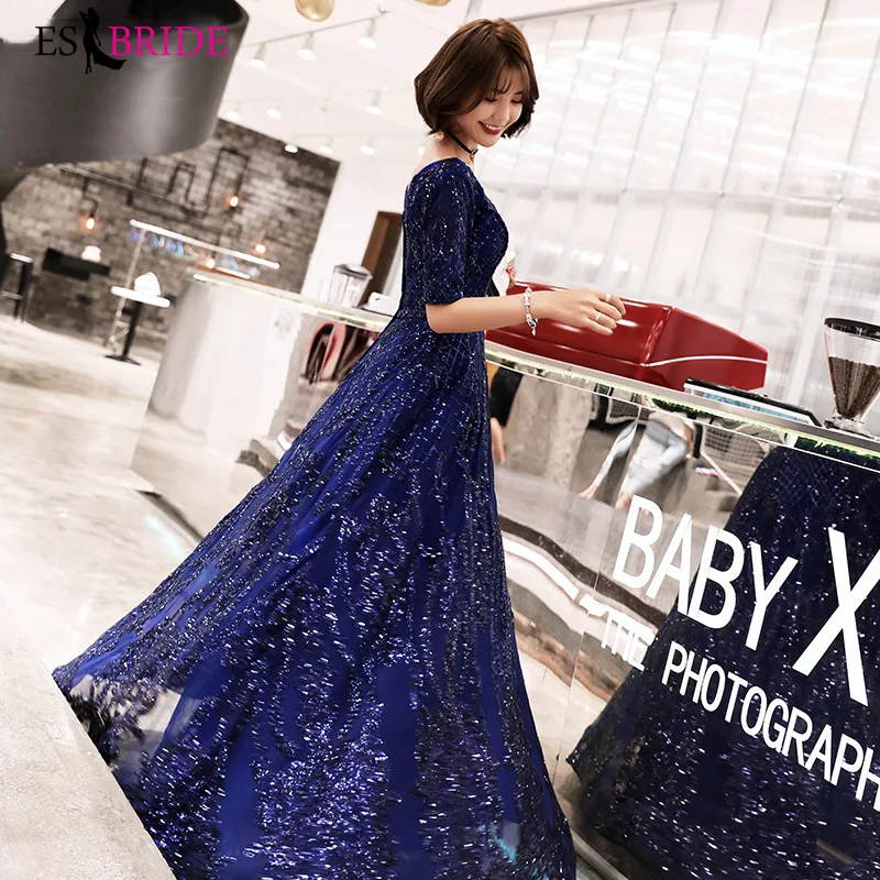 Платье женское вечернее с V образным вырезом Элегантное Длинное трапеция