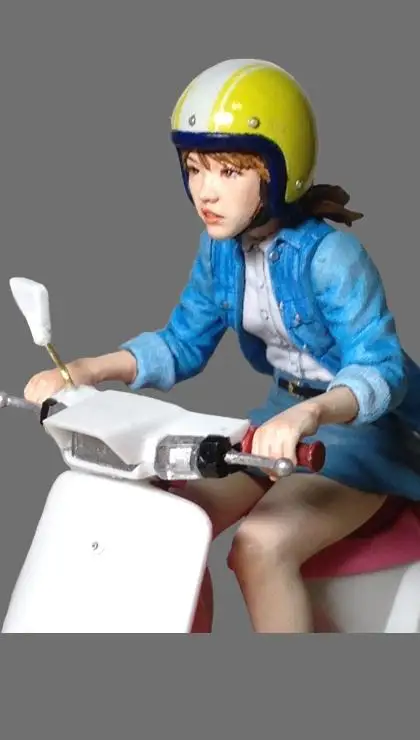 

1:24 scale die-casting resin assembly model motorcycle girl color assembly model free shipping