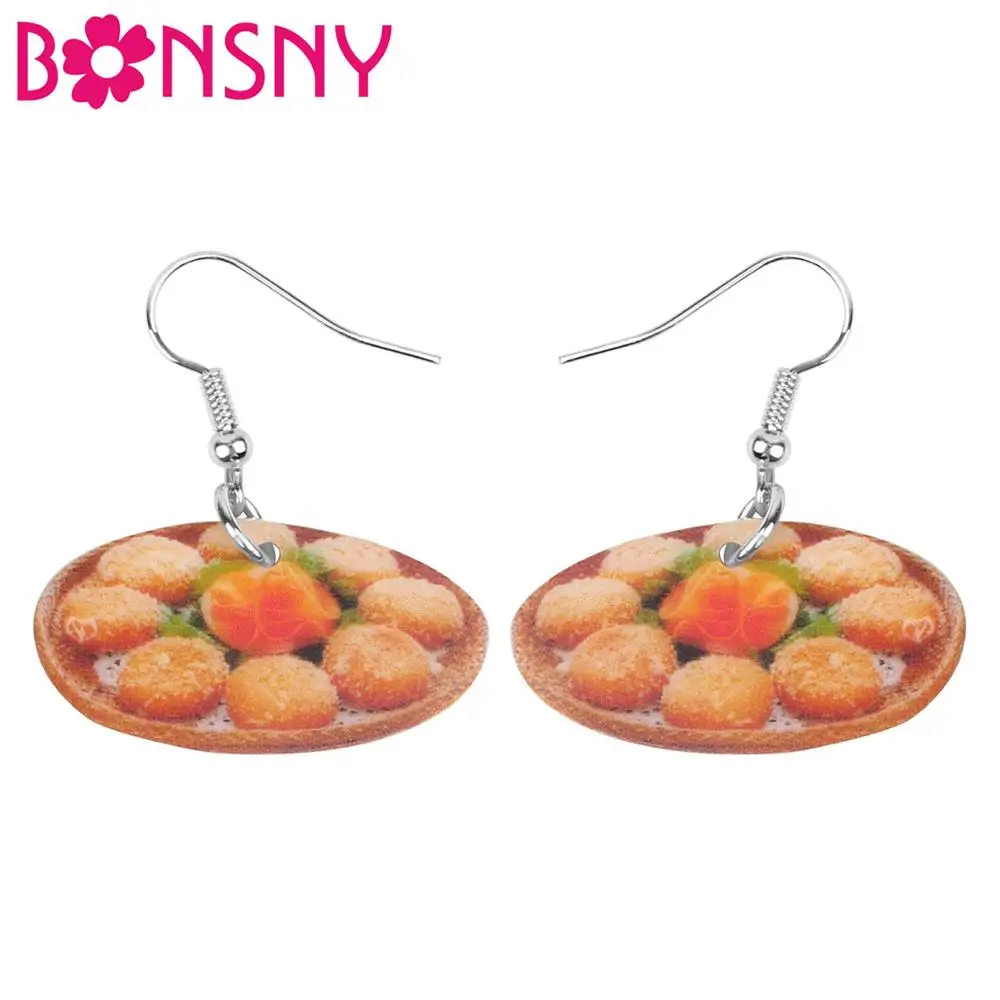 Bonsny акриловые День благодарения тыквенный пирог серьги-подвески в форме капли