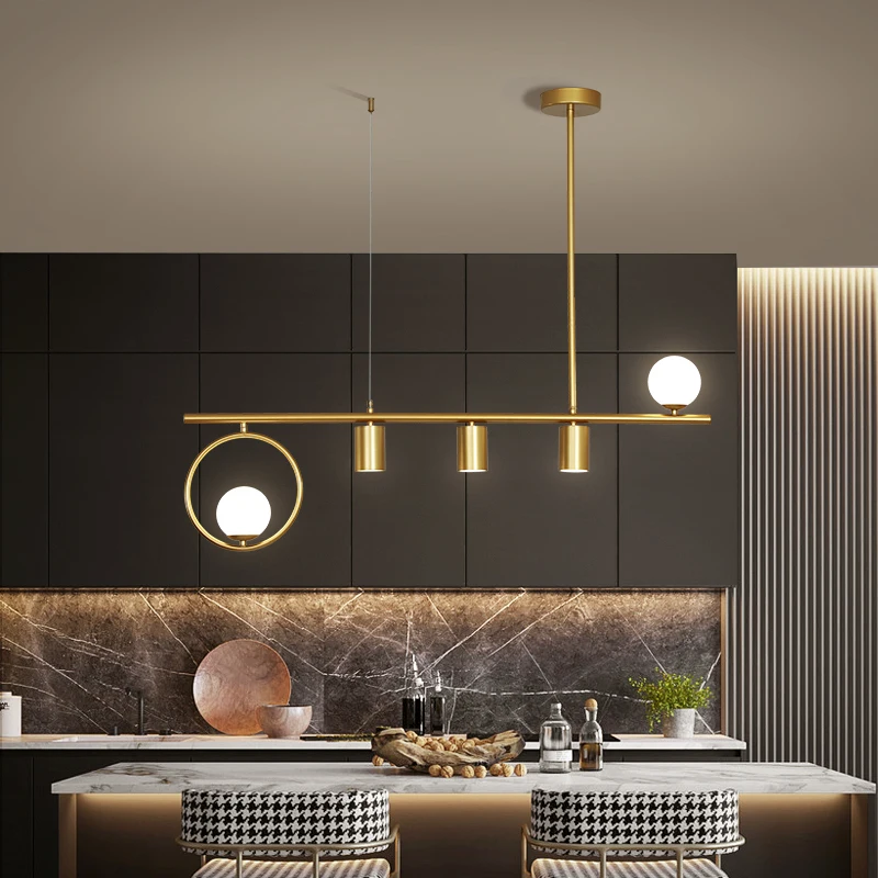 

Dining Room LED Chandelier Lighting Simple Bedroom Kitchen Restaurant Bar Hanging Lamp Nordic Creative Gold/black Home Fixtures